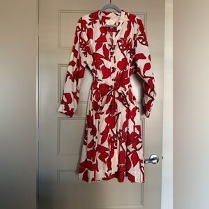 Printed Shirt Dress by Maeve for Anthropologie Red Size 1X